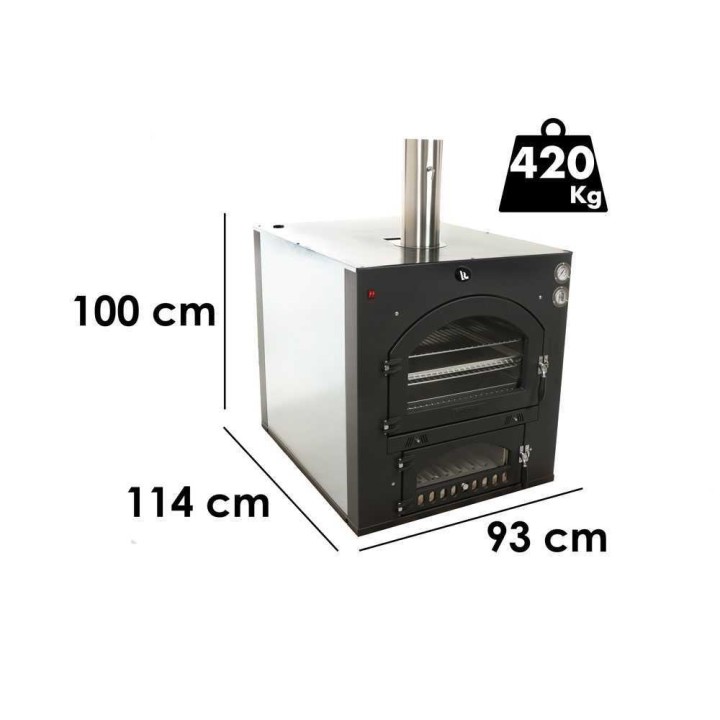 Fontana INC100X65QV puulämmitteinen upotettava uuni, 3 paistotasoa, 12 pizzaa