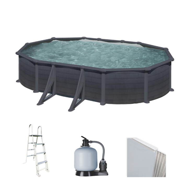Gre Granada Ovale soikea teräsallas 610 375 132 cm hiekkasuodatin
