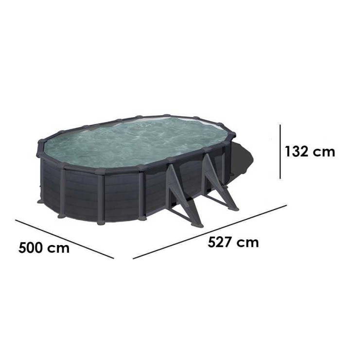 Gre Granada Ovale soikea teräsallas 500 × 300 × 132 cm, 16 210 l