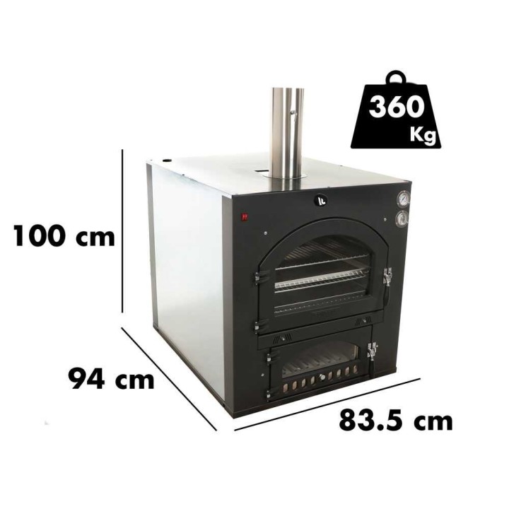 Fontana INC80X54QV puulämmitteinen kalusteuuni, 3 paistotasoa