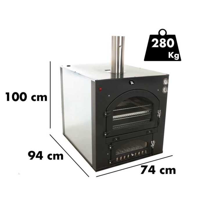 Fontana INC QV 80X45 puulämmitteinen kalusteuuni, 3 paistotasoa