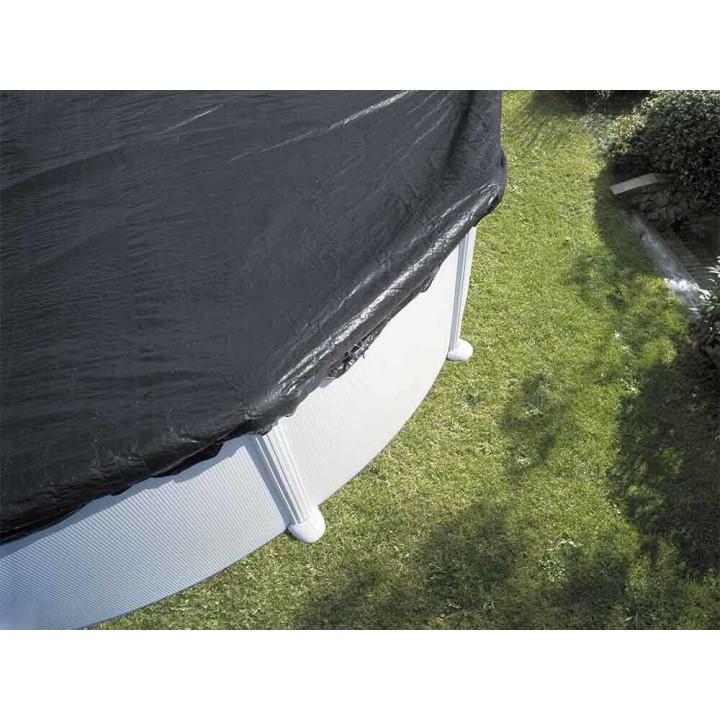 Gre pyöreän uima-altaan peite, Ø350 cm, musta, polyeteeni, 120 g/m²
