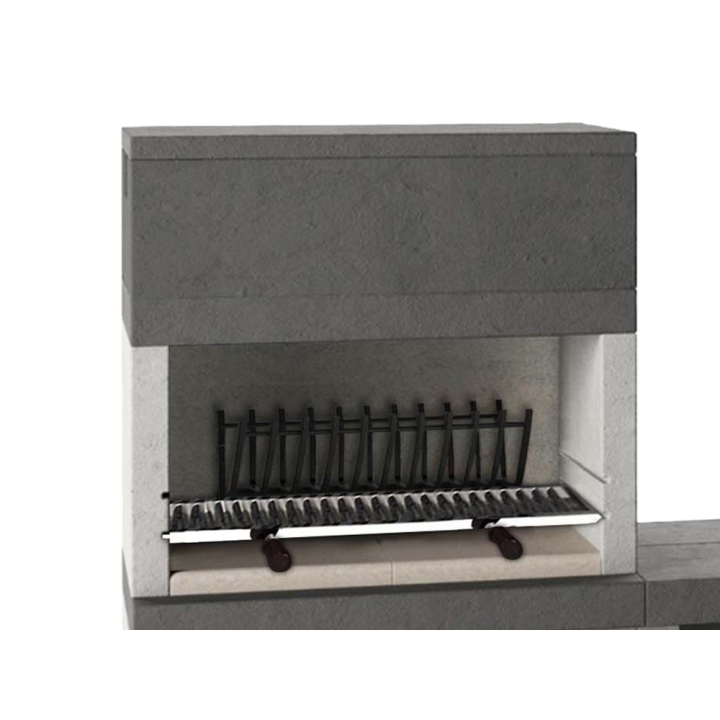 Edilmark KUBO.1 muurattu grilli, puu- ja hiilikäyttöinen, 65 × 35 cm