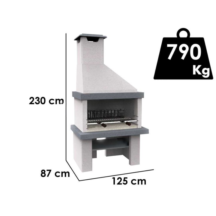 Edilmark Happy muurattu hiili- ja puugrilli, 65 × 35 cm, 790 kg