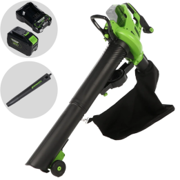 Greenworks GD48BVIIK4 akkukäyttöinen puhallin imuri 48 V 4 Ah