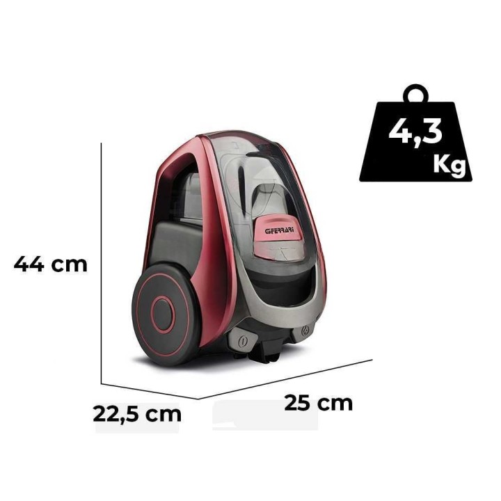 G3 Ferrari Pulisco sykloninen pölynimuri, 700 W, 1,5 l, pussiton