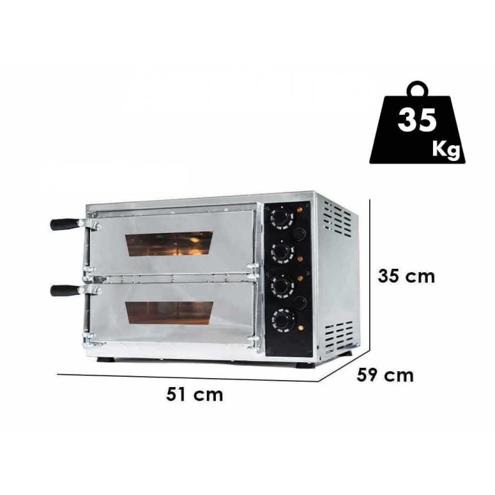 EFFE 11 sähköinen pizzauuni, 3 600 W, 230 V, kaksi paistotasoa