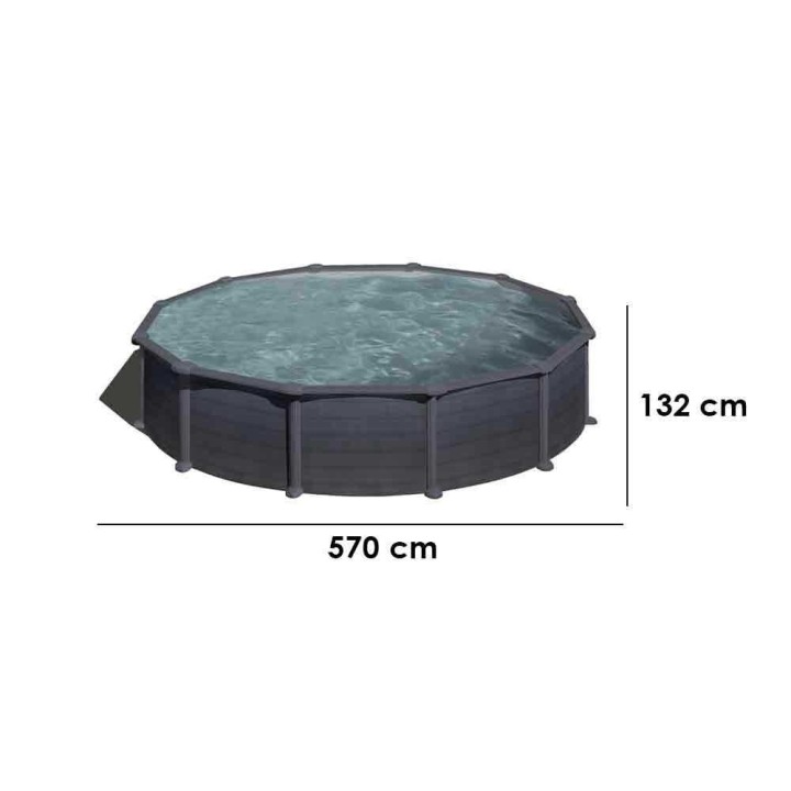 Gre Granada Rotonda Ø550 × 132 cm teräsallas, 27 790 l, hiekkasuodatin