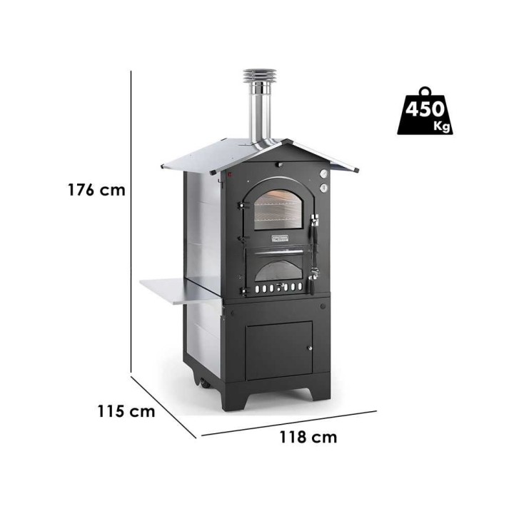 Fontana Gusto 80 × 65 puulämmitteinen ulkouuni, 3 paistotasoa