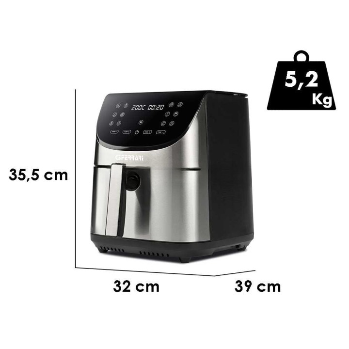 G3 Ferrari Friggisano XXL digitaalinen kuumailmakeitin, 8 l, 1 700 W, 60–200 °C