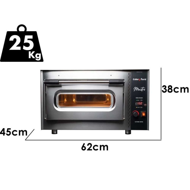 Calory Forni CF62E Mastro sähköuuni pizzalle, 3 000 W, 450 °C