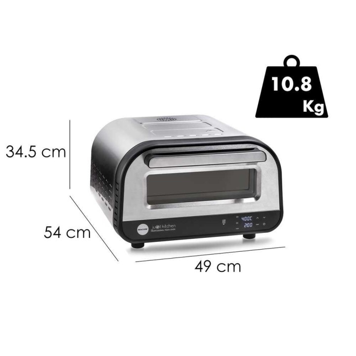 MACOM Just Kitchen Pizza Oven sähköinen pizzauuni, 1 700 W, 400 °C