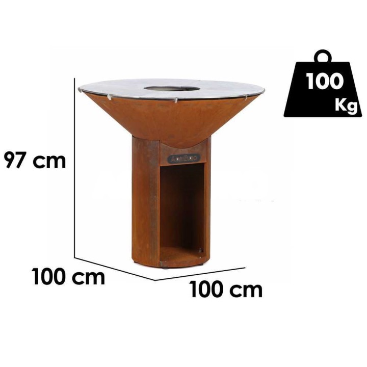 Icon 100 puugrilli, Corten-teräs, Ø 70 cm, 7 100 cm²