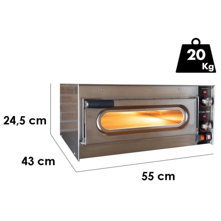 Calory Forni CF55M sähköinen pizzauuni, 2 000 W, 360 °C