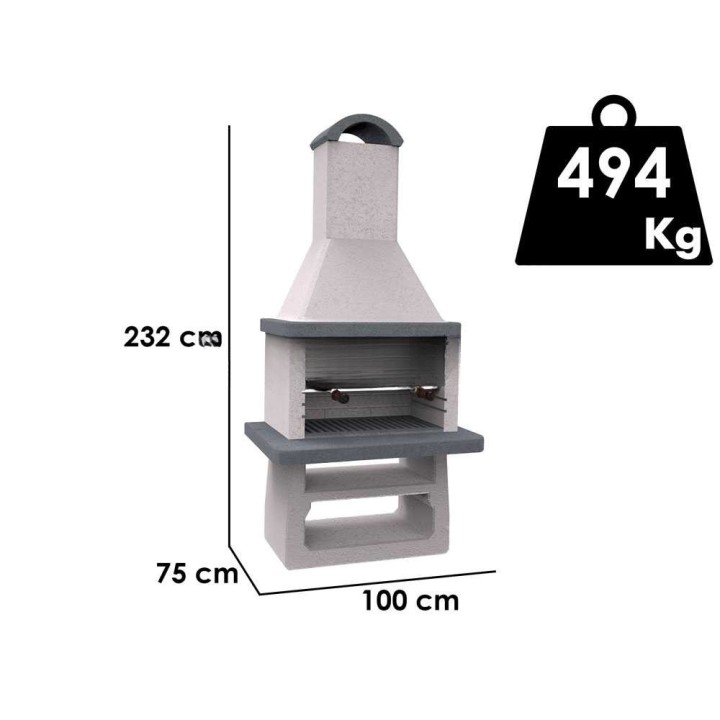 Edilmark GF65 muurattu hiiligrilli, 65 × 35 cm, 494 kg