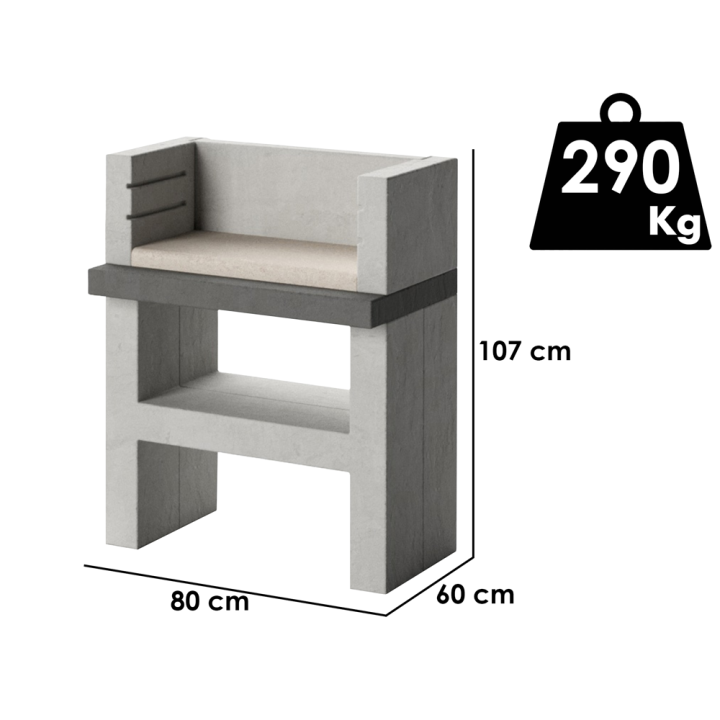 Edilmark Funny muurattu hiiligrilli, 65 × 35 cm, 290 kg
