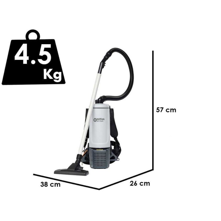 Nilfisk Gd5 Back Hepa Basic EU reppuimuri, 780 W, 230 V, HEPA-suodatus