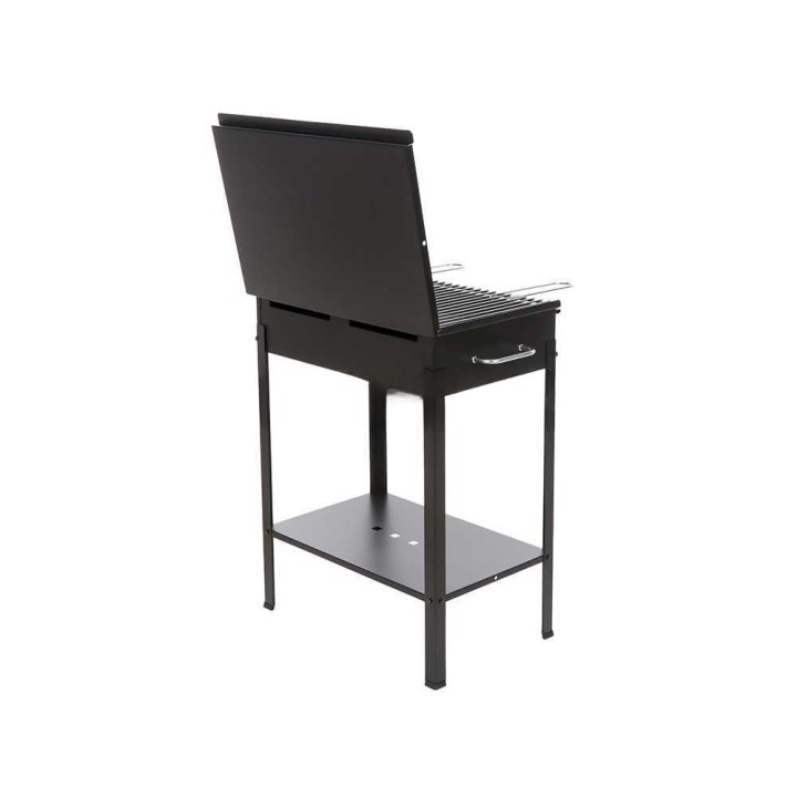 Mille Stromboli Large hiiligrilli, 57,5 × 37 cm, kromattu teräsritilä, kansi