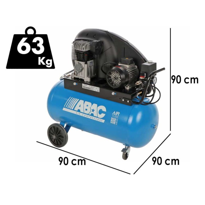 ABAC EXT A29B 90 CT3 hihnakäyttöinen kompressori, 3 HP, 90 l, 400 V