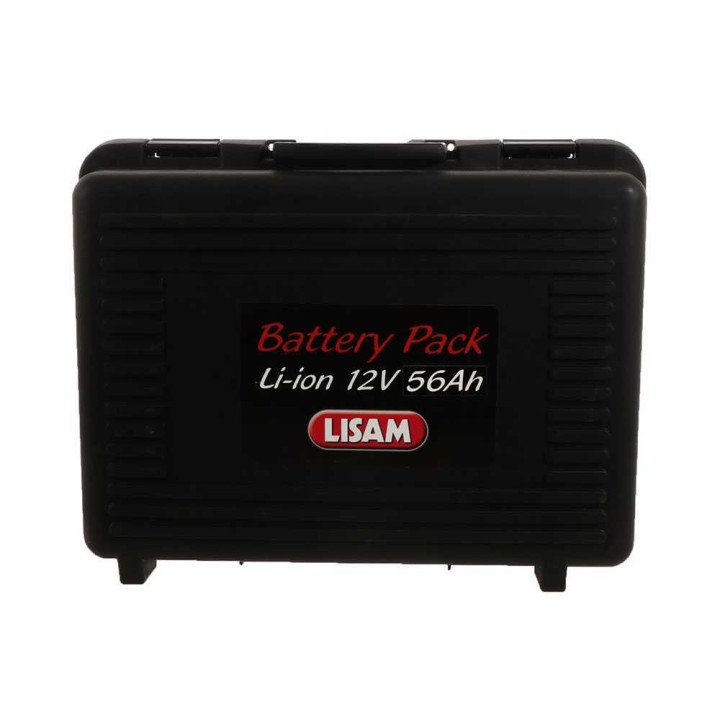 Lisam 12 V 56 Ah litiumakku reppumallisena, 3,9 kg