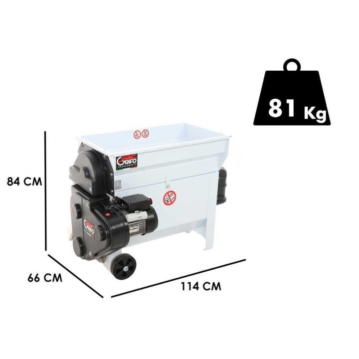 DVEP20 sähkövarsikone rypäleille, 2 HP, 230 V, ruostumaton teräspumppu