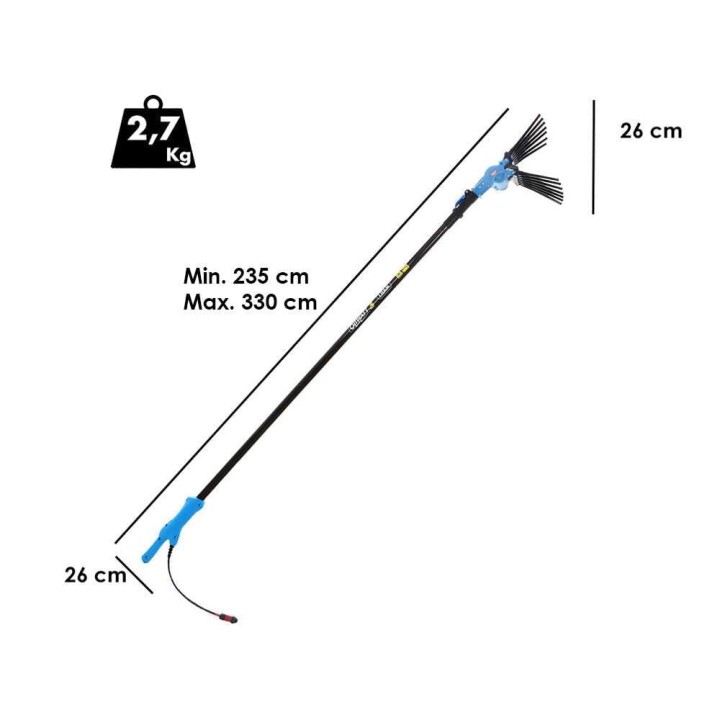 Lisam Oliwatt 3 sähköinen oliivien keruulaite, 12 V, teleskooppivarsi 235–330 cm