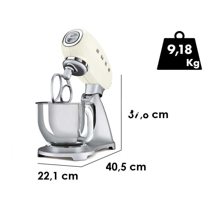 Smeg SMF02CREU Panna planetaarinen yleiskone, 4,8 l, 800 W