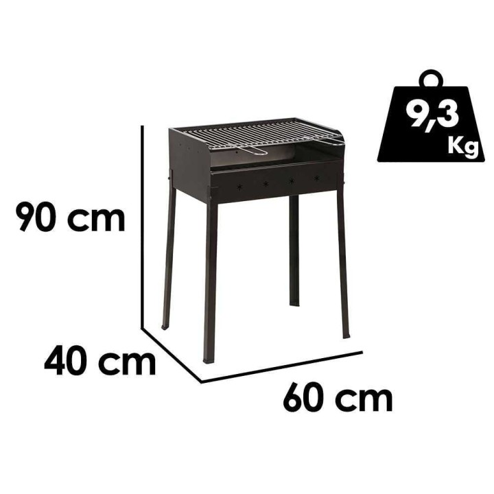 Mille Stella Eco Medium hiiligrilli, 57,5 × 37 cm, kromattu teräsritilä