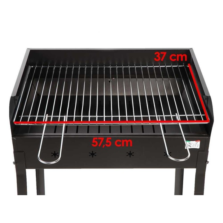 Mille Stella Eco Medium hiiligrilli, 57,5 × 37 cm, kromattu teräsritilä