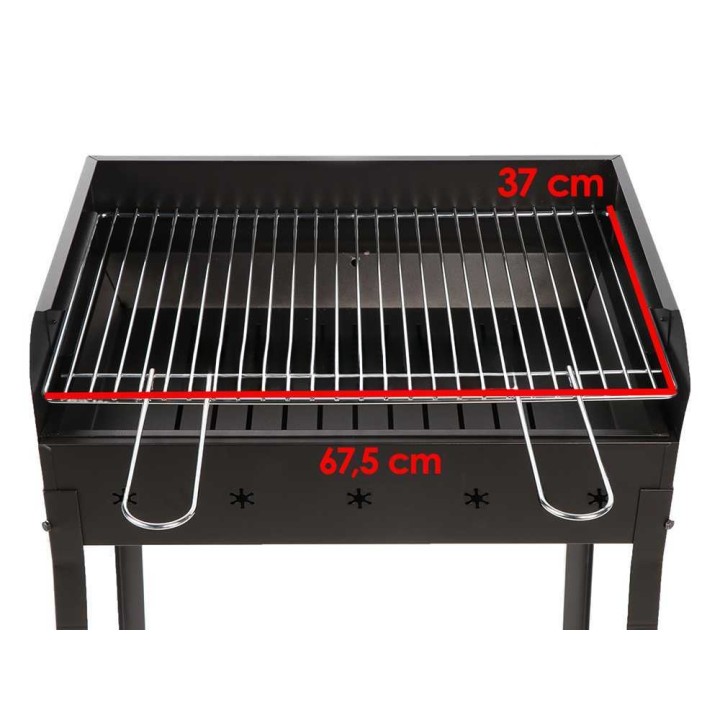 Mille Stella Eco Large hiiligrilli, kromattu ritilä 67,5 × 37 cm, 10 kg