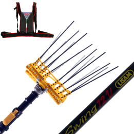 Lisam Swing sähköinen oliivinkorjuulaite teleskooppivarsi 220 300 cm 12 V 56 Ah