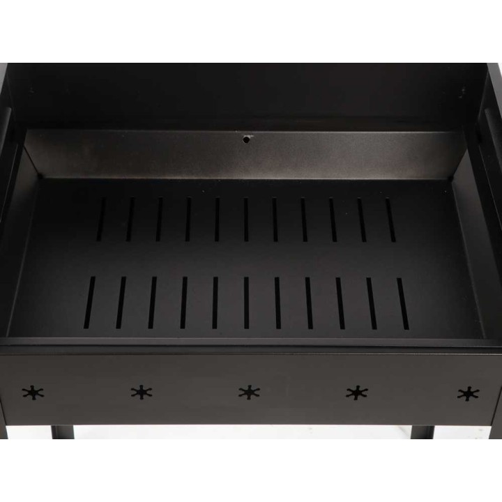 Mille Stella Large hiiligrilli, 67,5 × 37 cm, kromattu teräsritilä, kansi