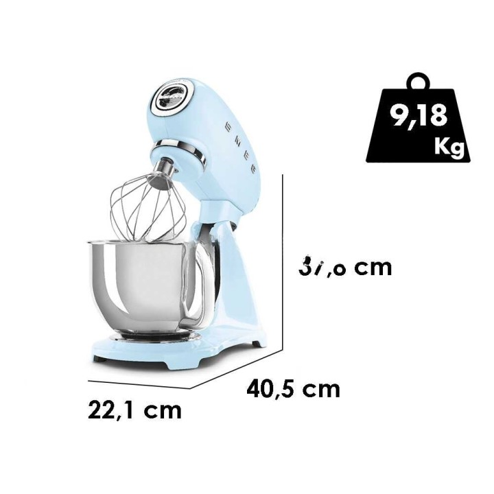 Smeg SMF03PBEU planetaarinen yleiskone, 4,8 l, 800 W, vaaleansininen