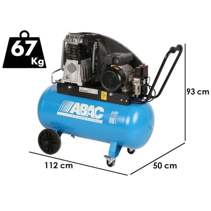 ABAC EXP A39B 90 CM3 hihnavetoinen kompressori, 3 HP, 90 l, 230 V