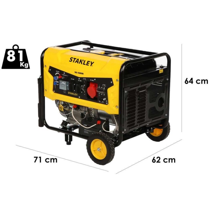 Stanley SG 4200B kolmivaihegeneraattori, 4 kW, sähköstartti, AVR