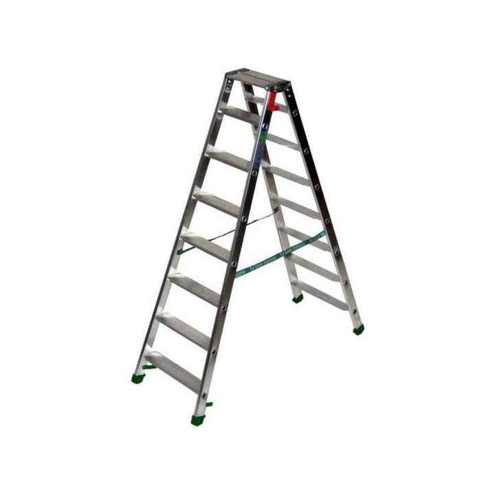 Facal Dupla D-7 alumiinitikas, 2 × 8 askelmaa, 176 cm, EN 131