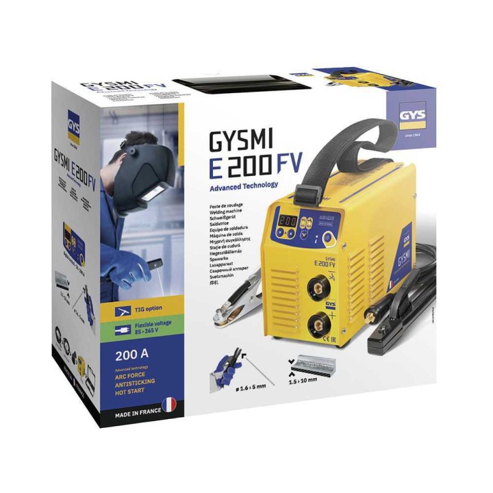 GYS Gysmi E200 FV hitsausinvertteri, MMA/TIG Lift DC, 10–200 A, kuljetuslaukku