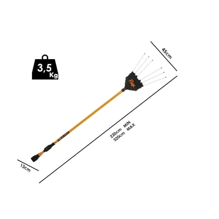 Oliviero Flex BCT Domestic Cordless oliivinkerääjä, 14,4 V, teleskooppivarsi 220–320 cm