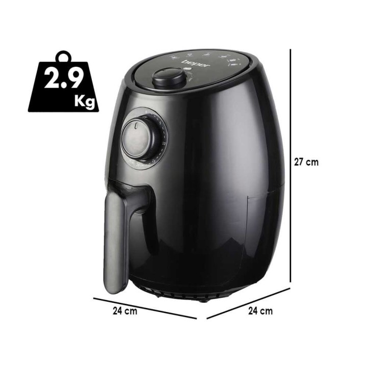 Beper P101FRI001 kuumailmakeitin, 2 l, 1 000 W, 80–200 °C