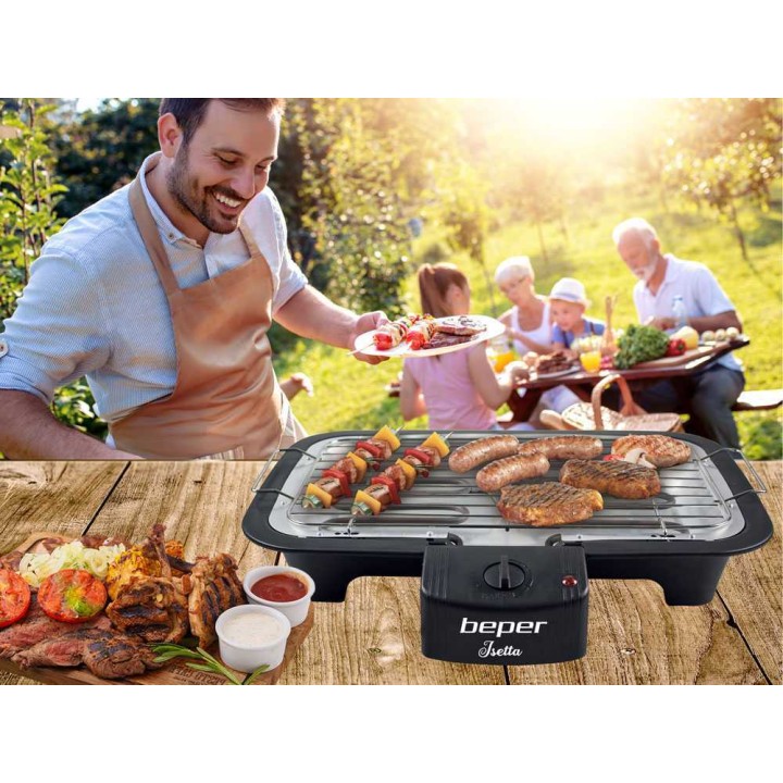 Beper Isetta sähkögrilli, 2 kW, 37 × 21 cm, 2 grillauskorkeutta