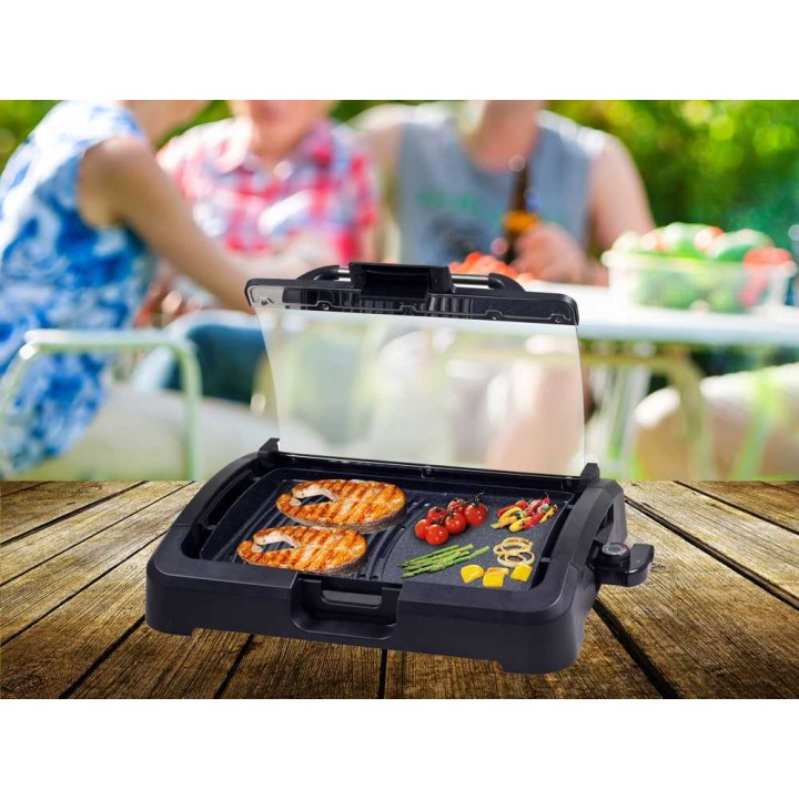 Beper 90871 sähkögrilli kannella, 2,2 kW, 39 × 29 cm