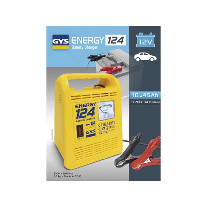 GYS Energy 124 akkulaturi lyijyakuille, 12 V, 10–45 Ah