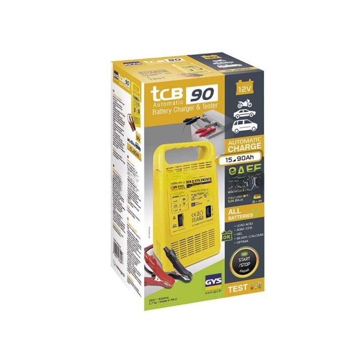 GYS TCB 90 automaattinen akkulaturi, 12 V, 15–90 Ah, 120 W