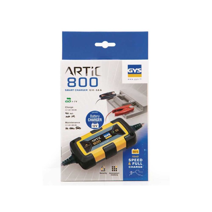 GYS artic 800 automaattinen akkulaturi ja ylläpitolaturi, 12 V, 0,8 A