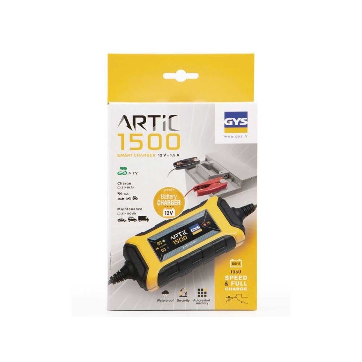 GYS artic 1500 automaattinen 12 V akkulaturi ja ylläpitolaturi, 1,5 A