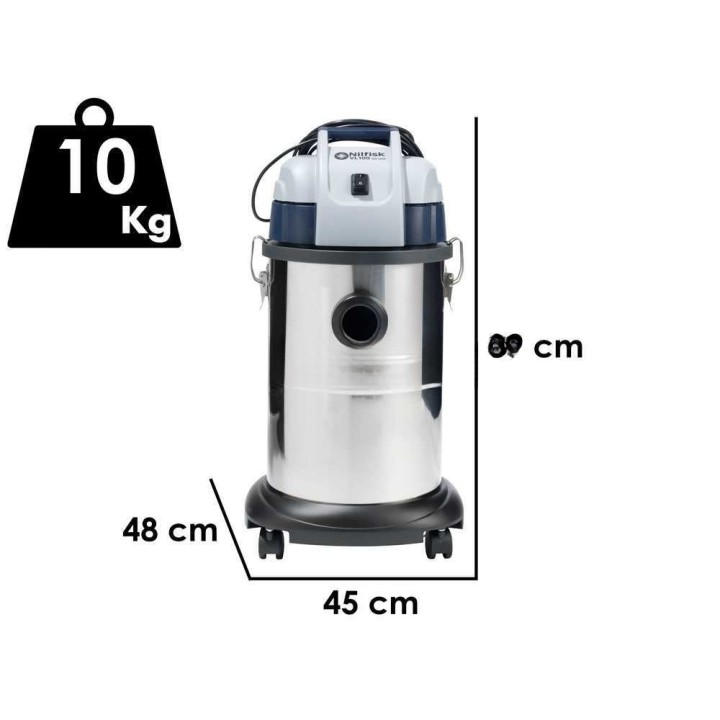 Nilfisk VL100-35 EU GO märkä-kuivaimuri, 35 l, 1 000 W, ruostumaton teräs
