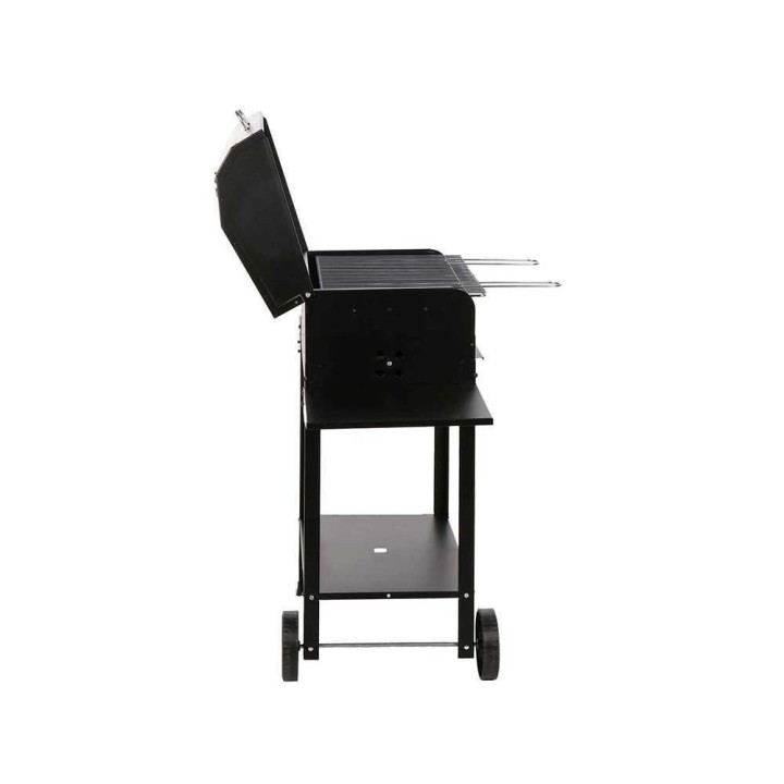 Ercole Large hiiligrilli, kromattu ritilä 67,5 × 37 cm, kansi ja lämpömittari
