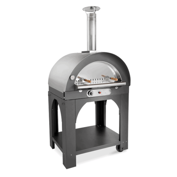 Pulcinella Antracite 80 60 ulkouuni pizzalle kaasu ja puu 4 pizzaa