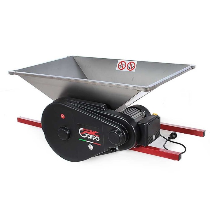PMI.18 sähköinen rypäleiden murskain, ruostumaton teräs, 1 HP, 1 500 kg/h