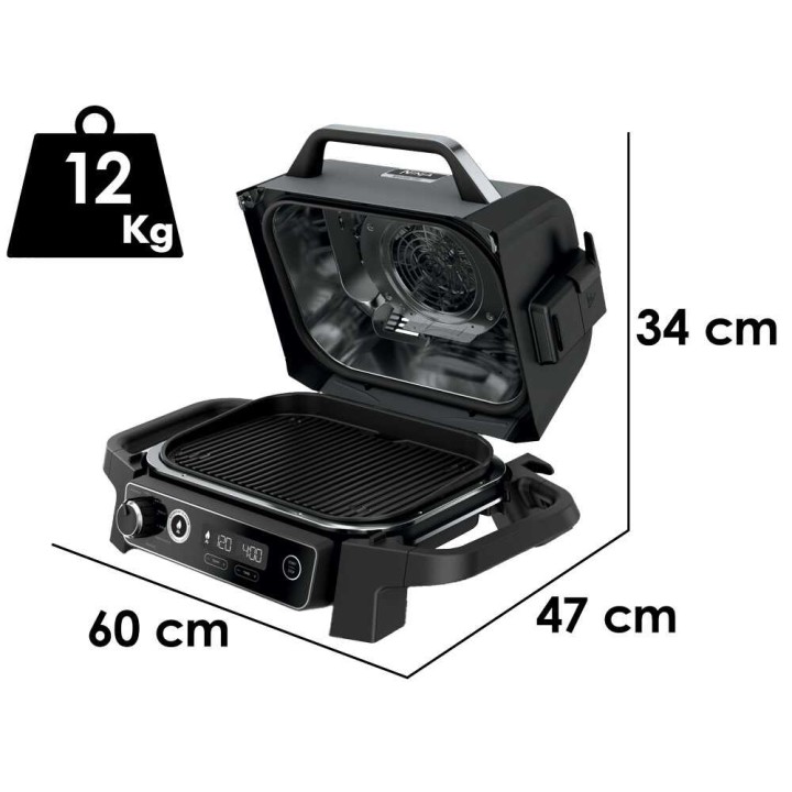 Ninja Woodfire OG701EU sähkögrilli, savustin ja ilmafriteeraus, 2,4 kW